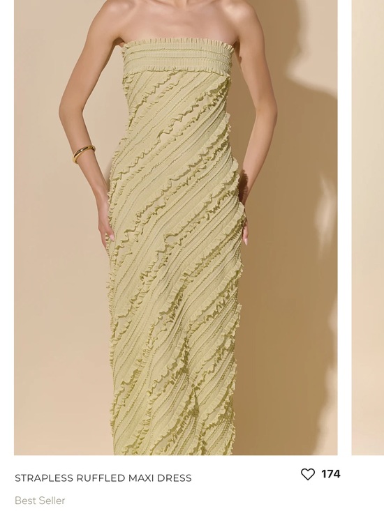 Endless Rose Dresses & Skirts - Endless Rose Strapless Ruffled Maxi Dress — Light Lime